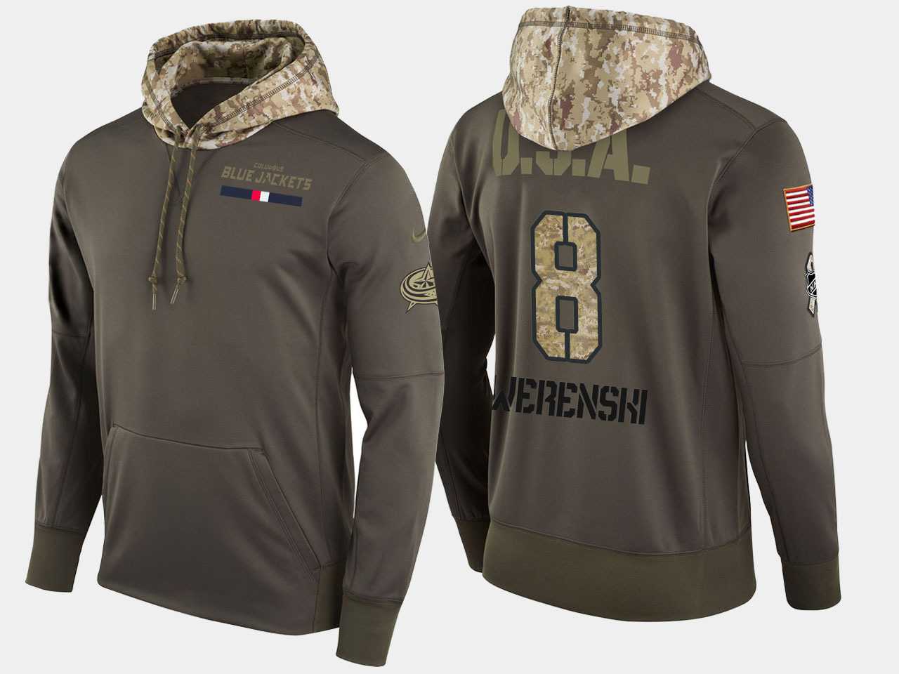 Nike Blue Jackets 8 Zach Werenski Olive Salute To Service Pullover Hoodie,We sell and wholesale Nike Blue Jackets 8 Zach Werenski Olive Salute To Service Pullover Hoodie on line form chian!